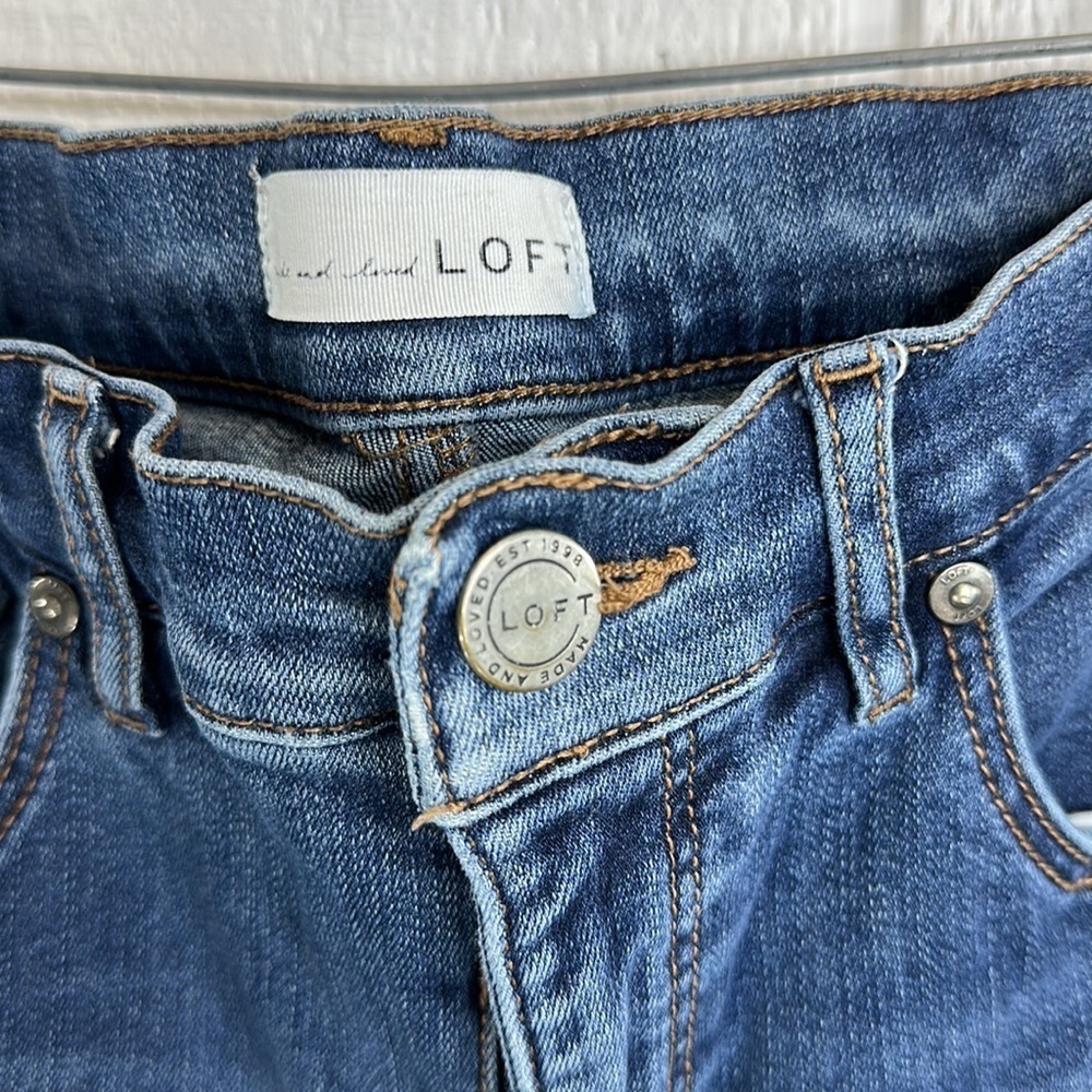 Ann Taylor Loft Size 29/8 5-Pocket Slim Pockets Blue Denim Jeans 26.5” inseam